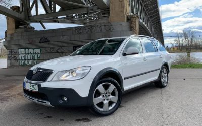 Dovoz – Bílá Škoda Octavia II fcl Scout 2.0 TDI v nevídaném stavu